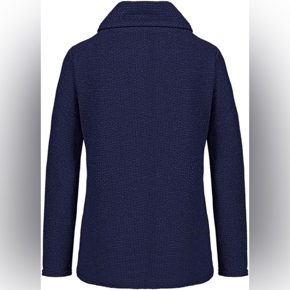 Long Sleeve Waffle Knit Cowl Neck Sweater - Picture 7 of 11